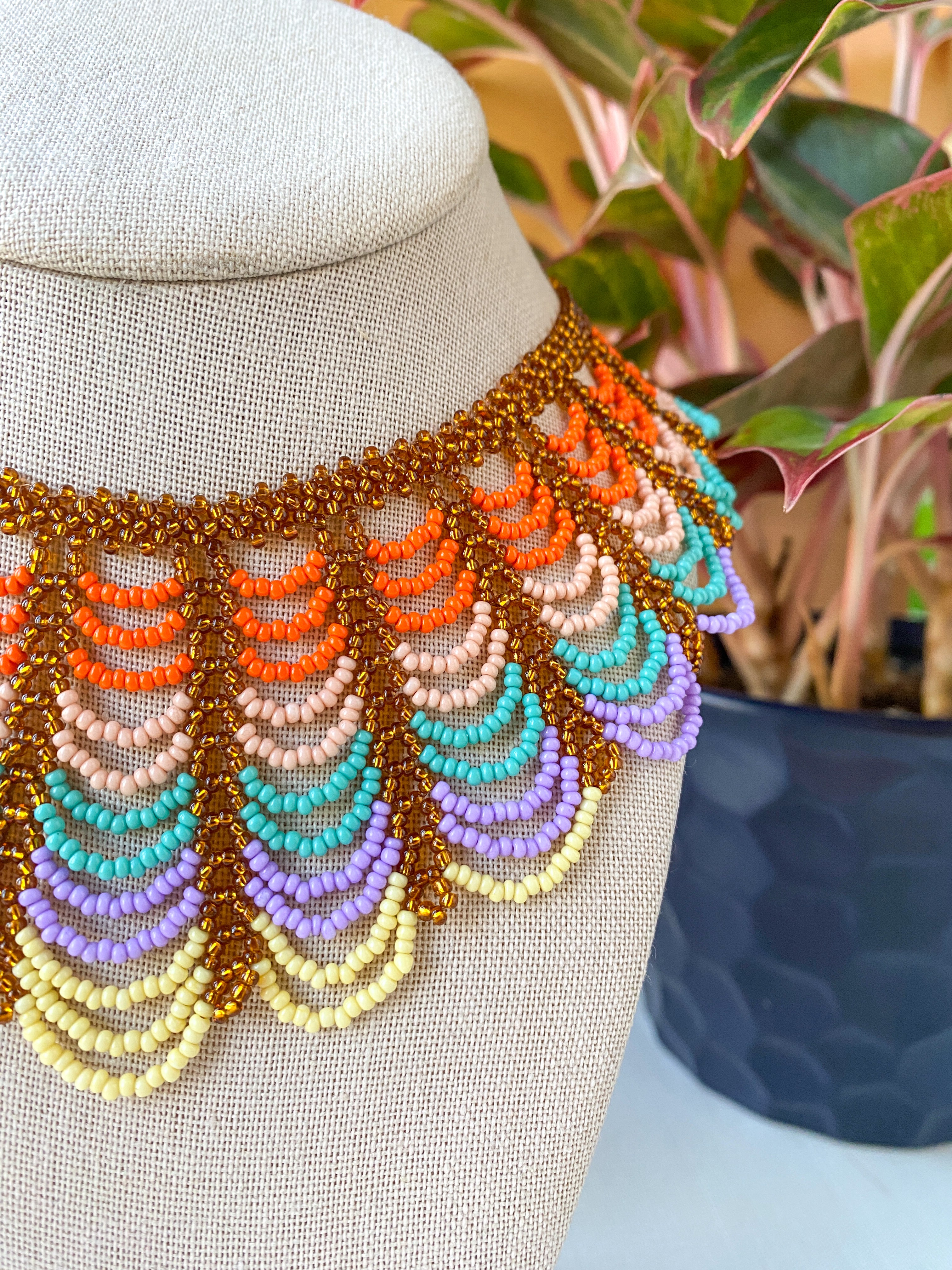 Cascada Bib Necklace - Snapdragon