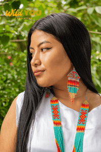 Shabima Earrings - 4.5" Fiesta