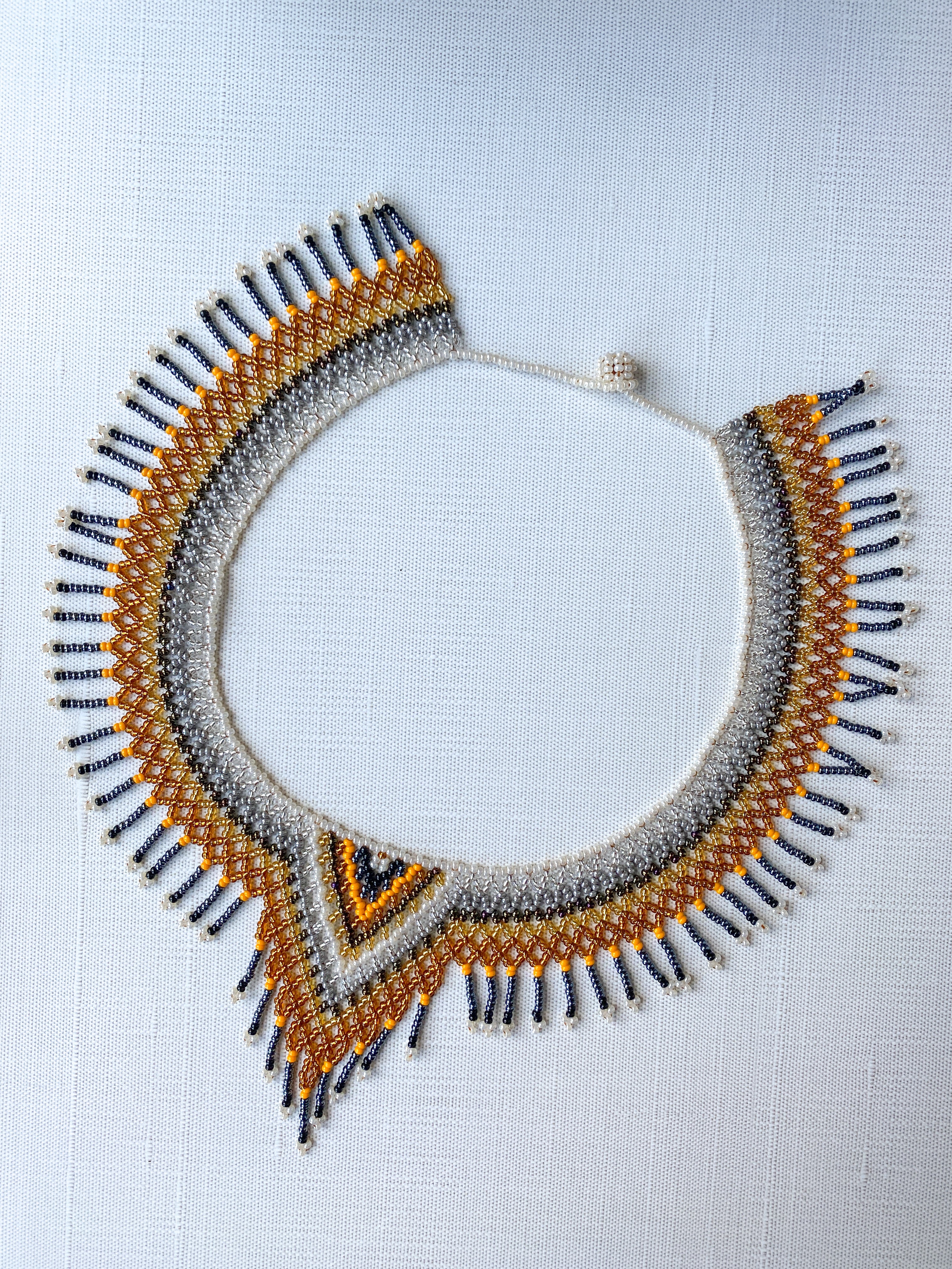 Fuerza Bib Necklace - Gold & Gray