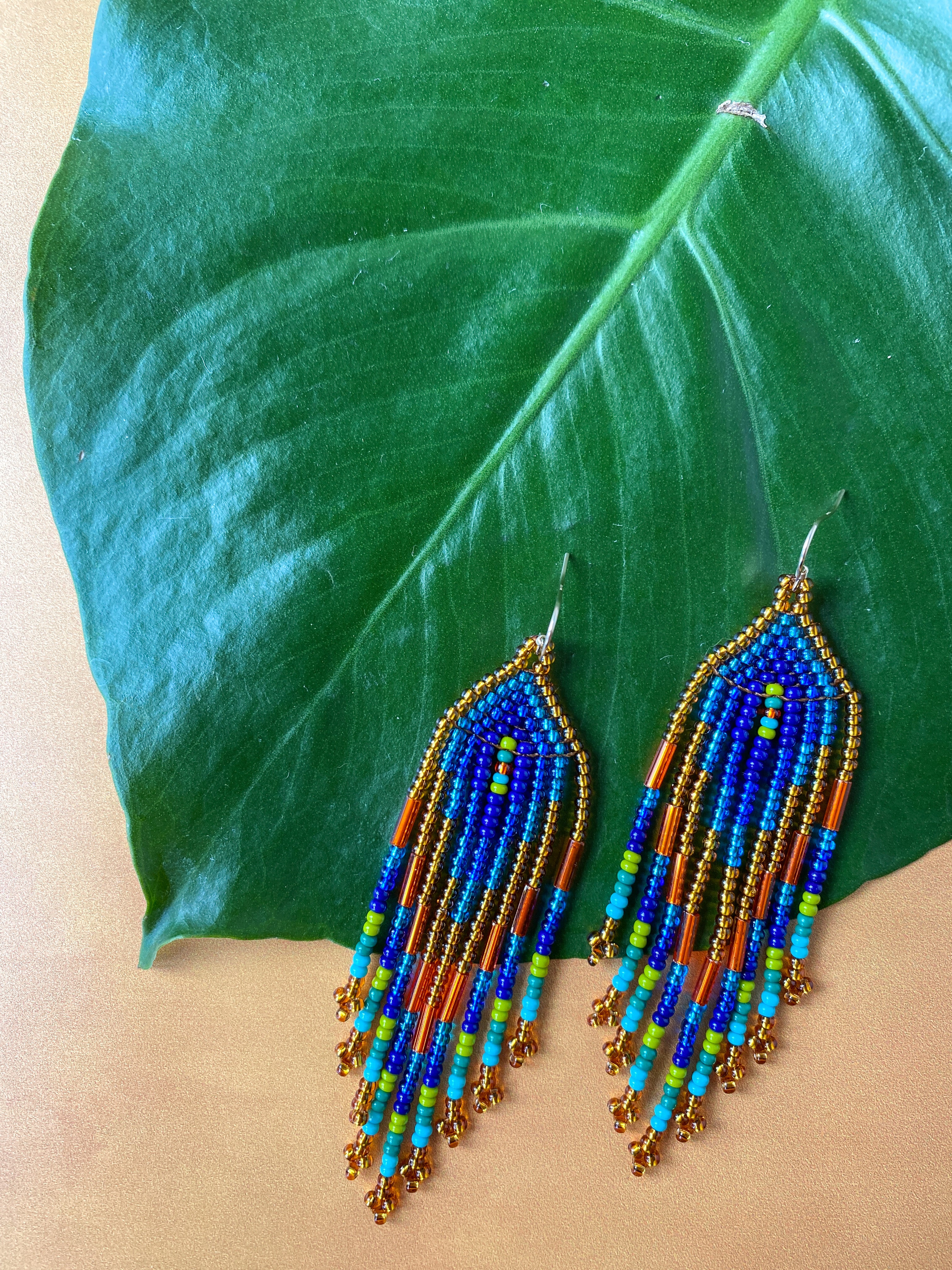 Plumitas Earrings - Peacock