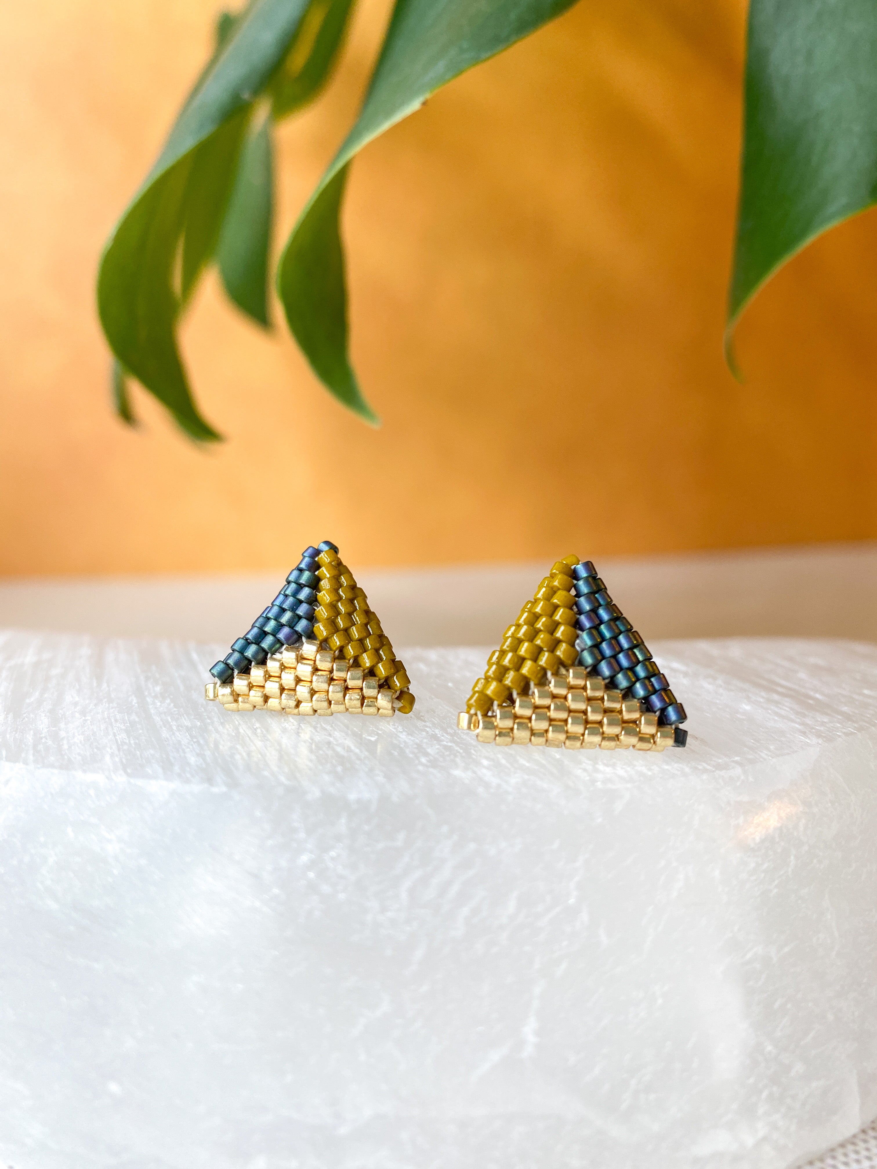 Fall Miyuki Triangle Studs