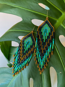 Plumas Earrings - Emerald